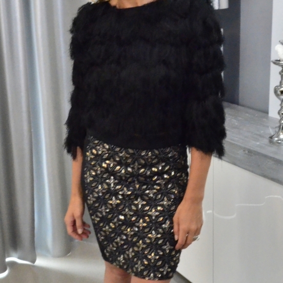 Embellished Black Bodycon Skirt - Picture 4 of 6